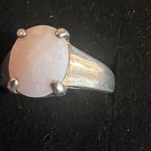925 STERLING Silver and ROSE QUARTZ RING